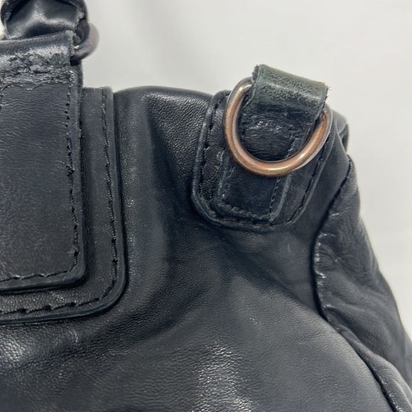 Annette Gortz Large Pandora Leather Shoulder Crossbody Bag Charcoal Black Bag - Picture 5 of 16